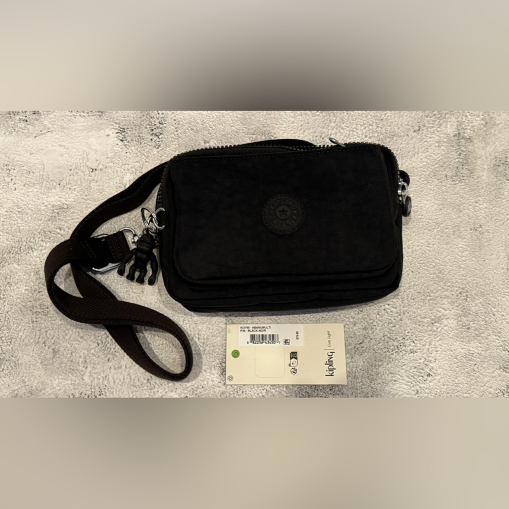 EUC - Kipling Abanu Crossbody Bag - Black Noir